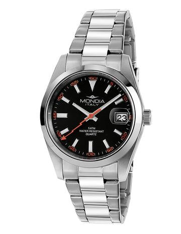 Orologio Uomo Acciaio Mondia Data Cinturino Oyster MI-809-SS-03BK-OY