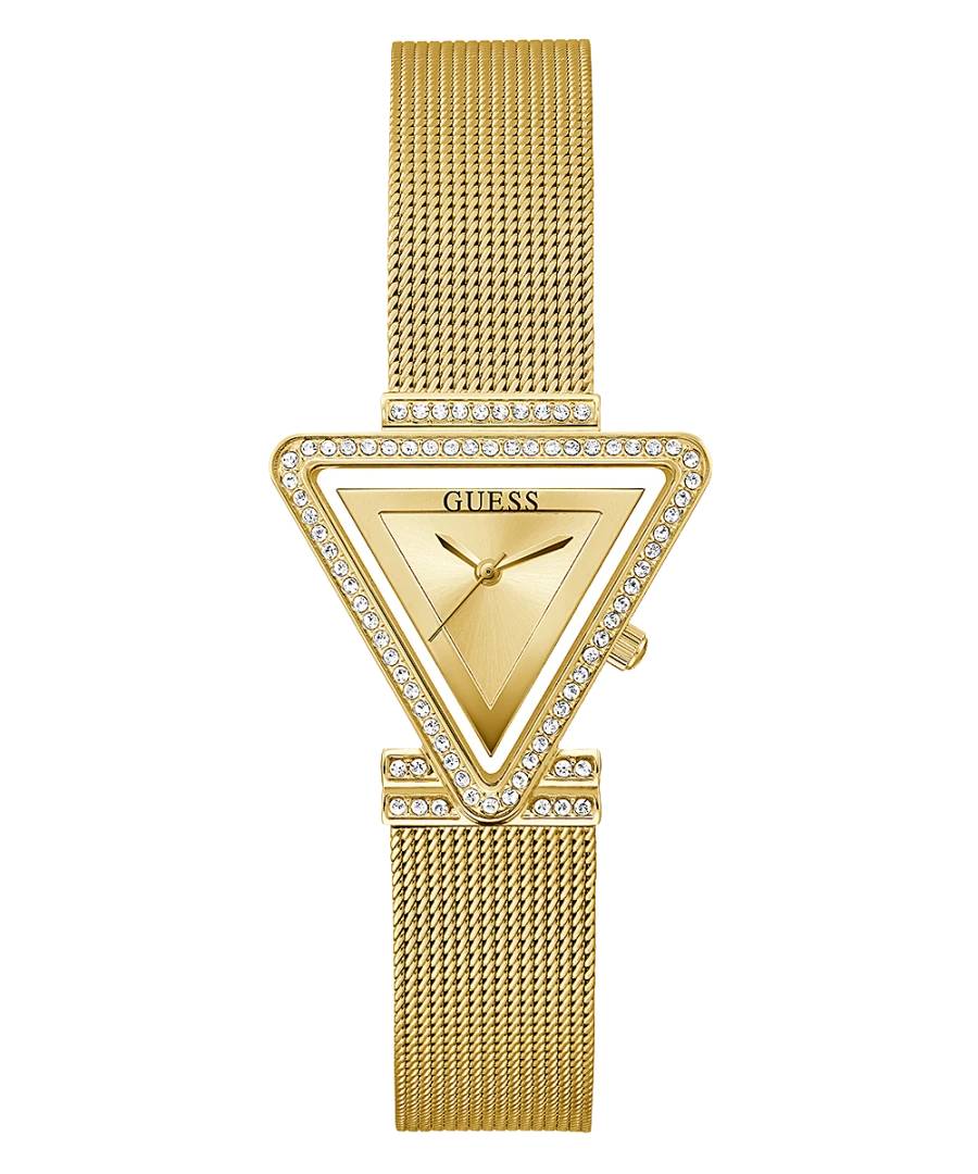 Orologio Donna Guess Quarzo Solo Tempo Zirconi Acciaio Dorato Maglia Milano GW0508L2