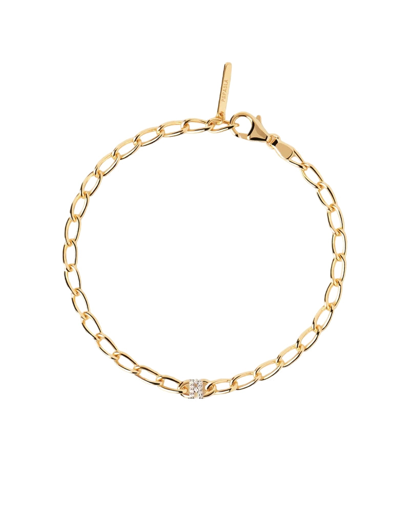 Bracciale Donna PDPaola Argento 925 Catena Iniziale R Zirconi PU01-555-U