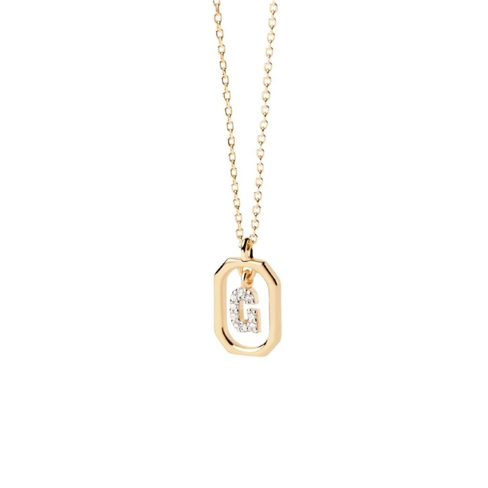 Collana Donna PDPaola Argento 925 Dorato Mini Iniziale G Zirconi CO01-518-U