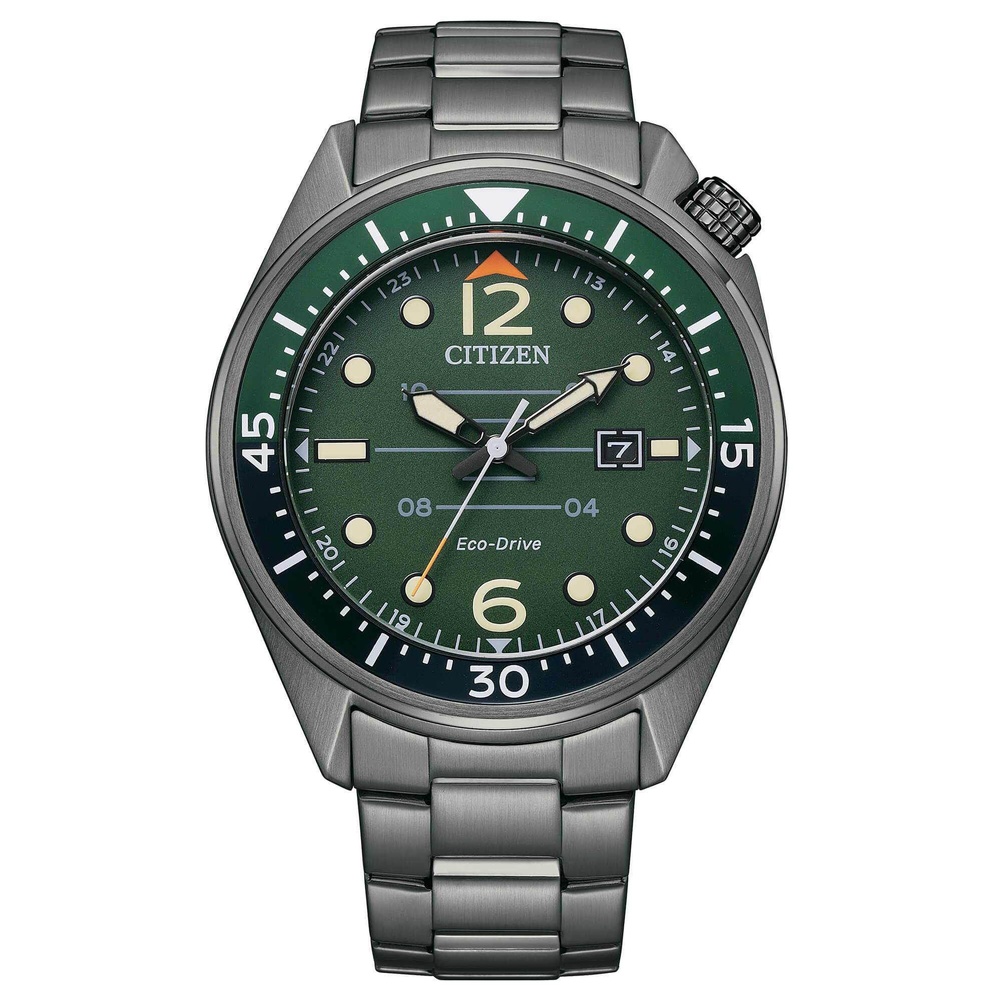 Orologio Uomo Citizen Eco Drive OF Seaplane Solo Tempo Verde Nero AW1717-81X