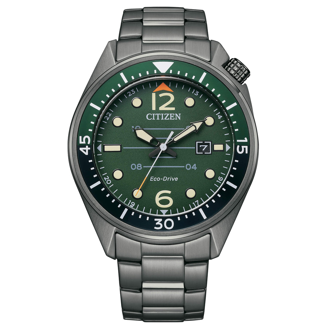 Orologio Uomo Citizen Eco Drive OF Seaplane Solo Tempo Verde Nero AW1717-81X