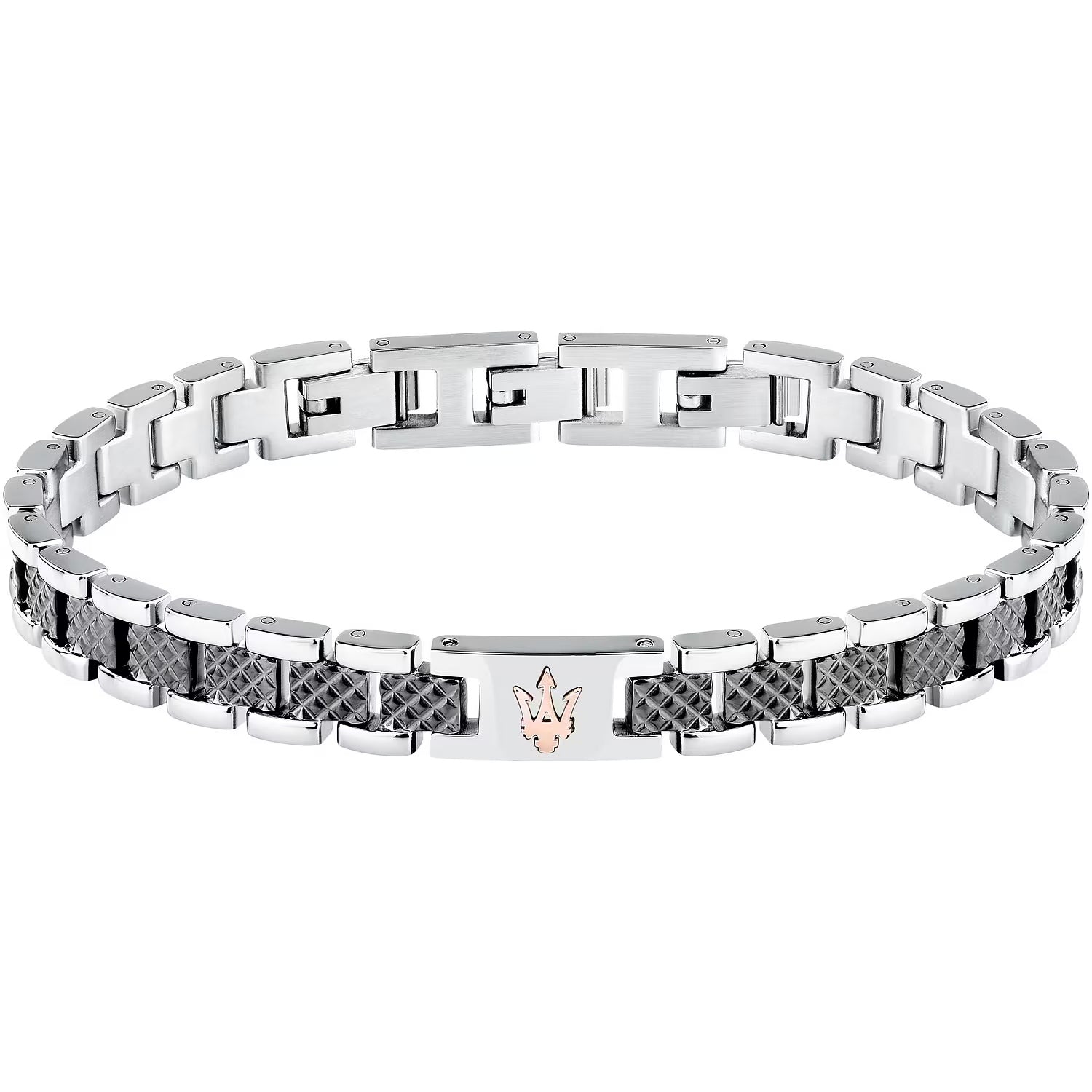Bracciale Uomo Maserati  Acciaio Semirigido Logo Centrale Rosé  JM225AVD86