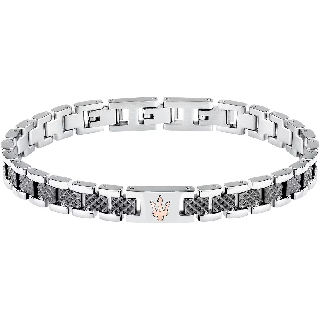 Bracciale Uomo Maserati  Acciaio Semirigido Logo Centrale Rosé  JM225AVD86