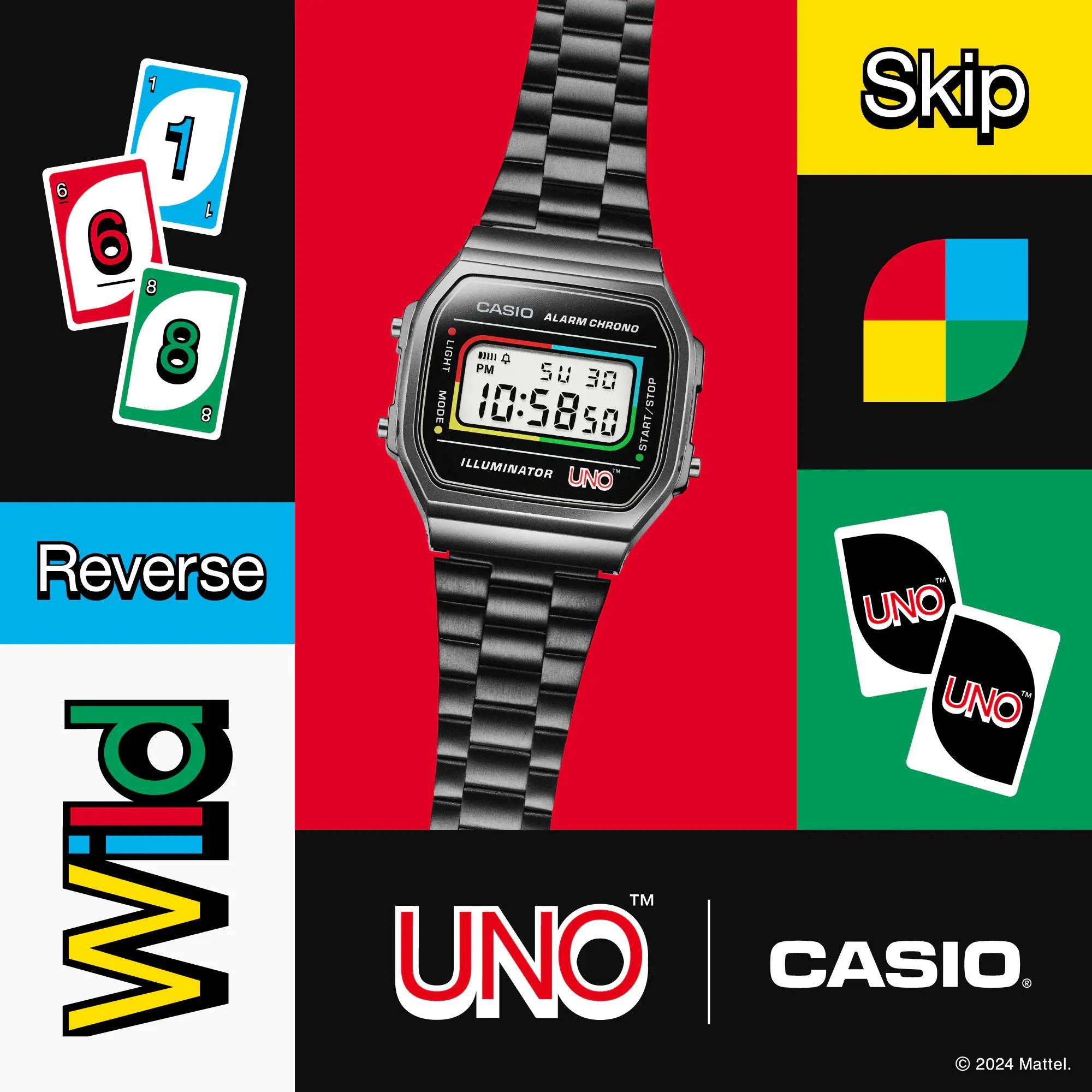 Orologio Unisex Casio X UNO Vintage Acciaio Nero Quarzo Digitale A168WEUC-1AER