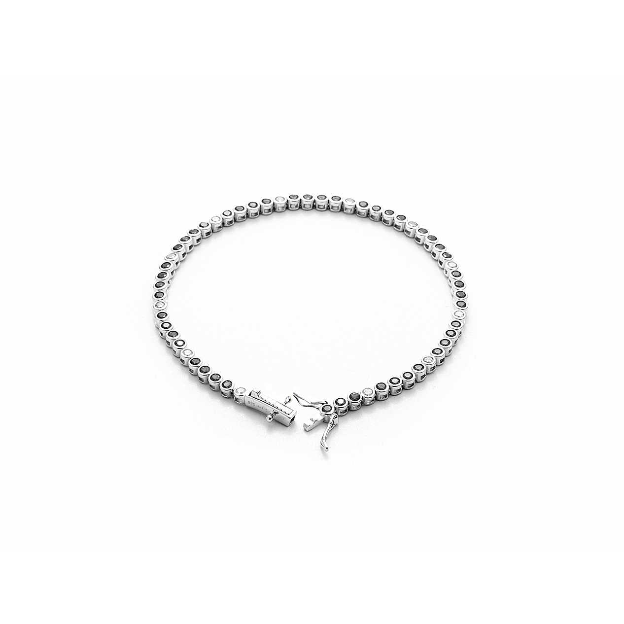 Bracciale Tennis Uomo Cesare Paciotti Argento 925 Zirconi Neri Bianchi JPBR2017B/19