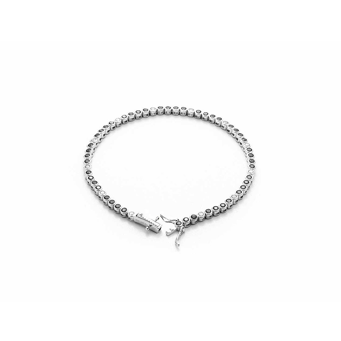 Bracciale Tennis Uomo Cesare Paciotti Argento 925 Zirconi Neri Bianchi JPBR2017B/19