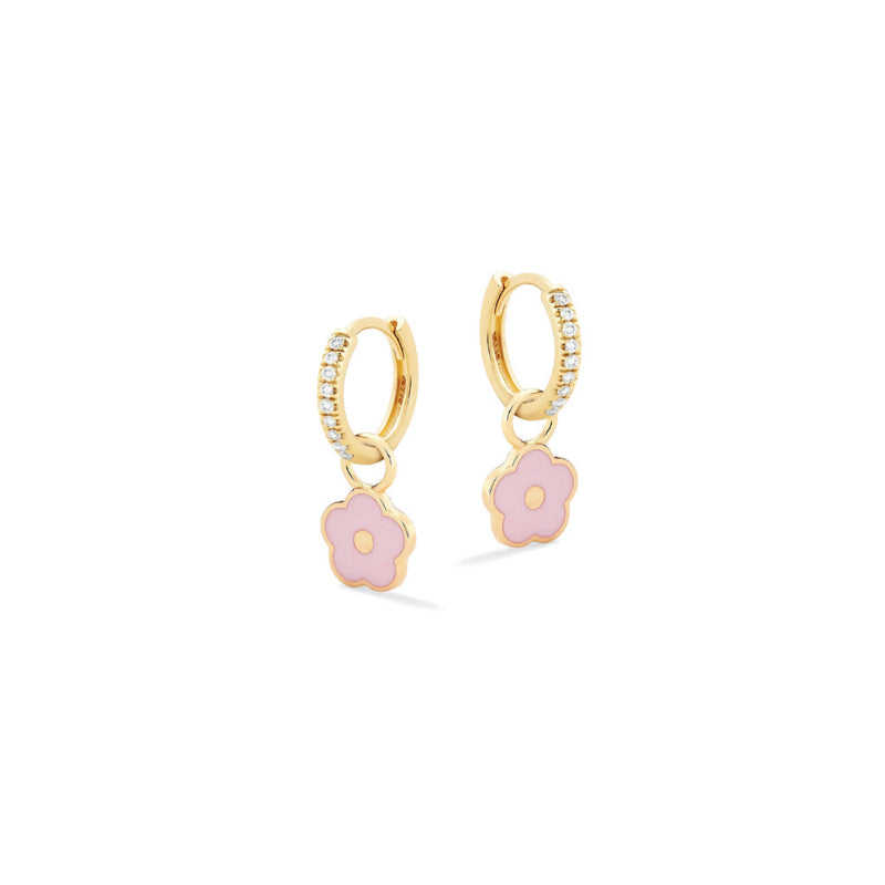 Orecchini Bambina Nanàn Argento Dorato 925 Punto Luce Cuore Zircone Rosa NAN0479