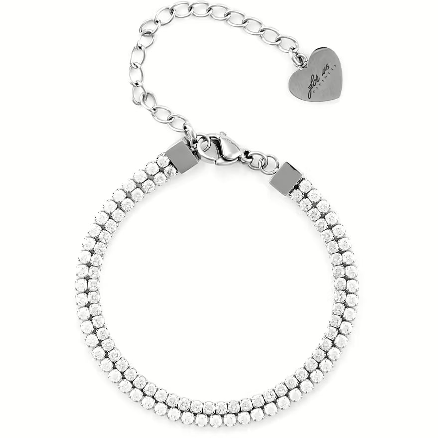 Bracciale Tennis Donna 4US Cesare Paciotti Acciaio Zirconi Doppio Giro 4UBR6322W