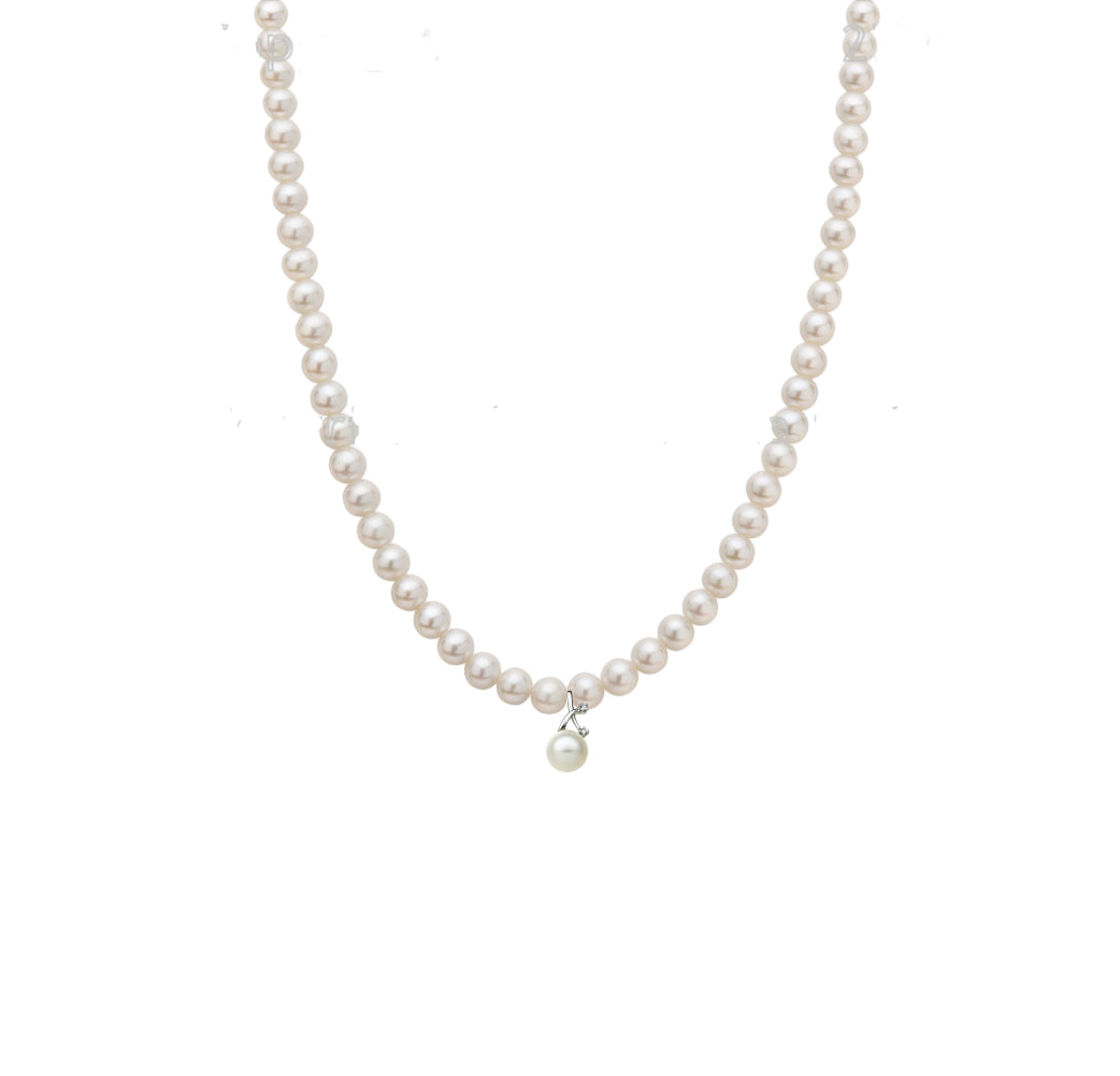 Collana Donna Mikiko Oro 18 Kt Perla fresh water 5-5,5 mm Diamanti MC1378O4FCBI045