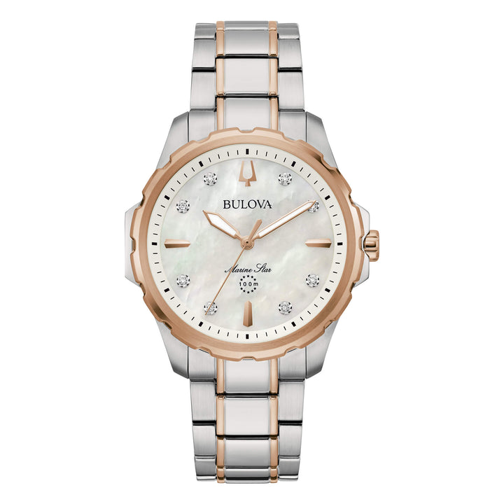 Orologio Donna Bulova Marine Star Lady Automatico Madreperla Diamanti 98P228