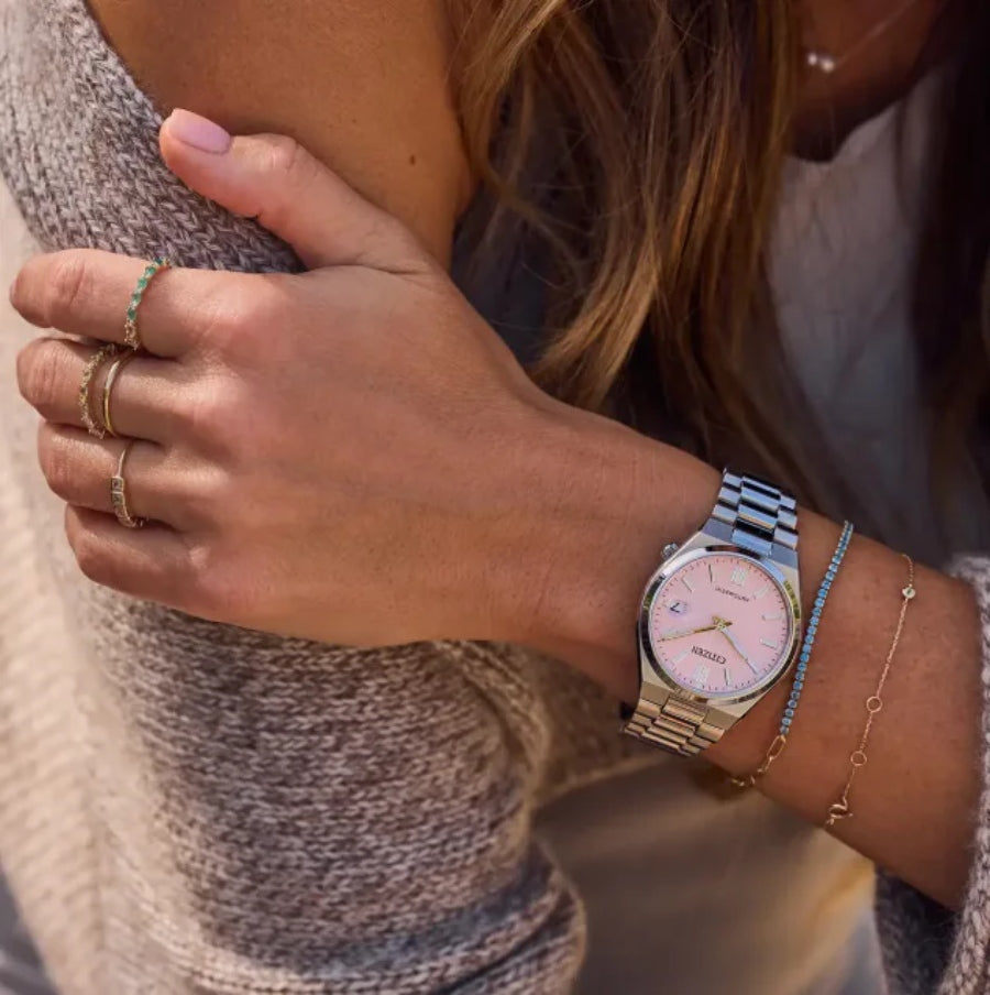 Orologio Unisex Citizen Tsuyosa Automatico Rosa Pesca Maglia President NJ0200-50Z