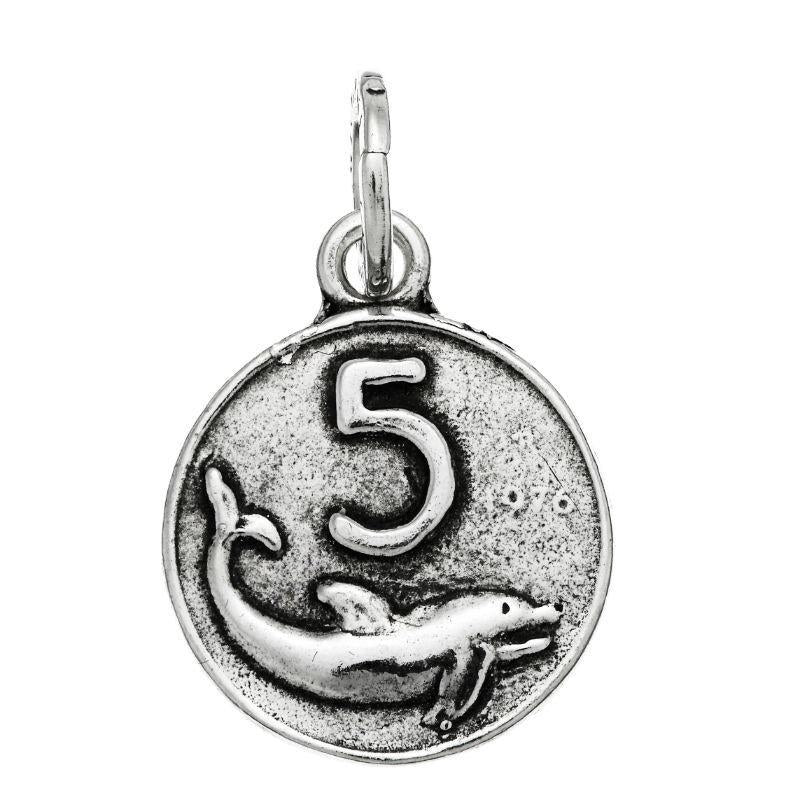 Charm Unisex Giovanni Raspini Argento 925 Moneta 5 Lire Realizzato A Mano 09456