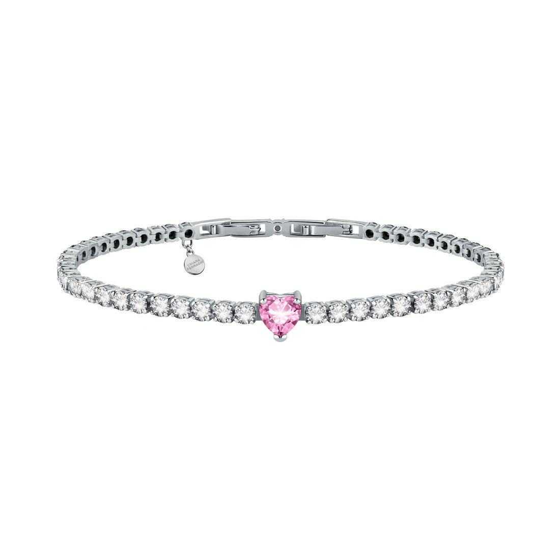 Bracciale Donna Chiara Ferragni Tennis Zirconi Bianchi e cuore centrale Rosa
