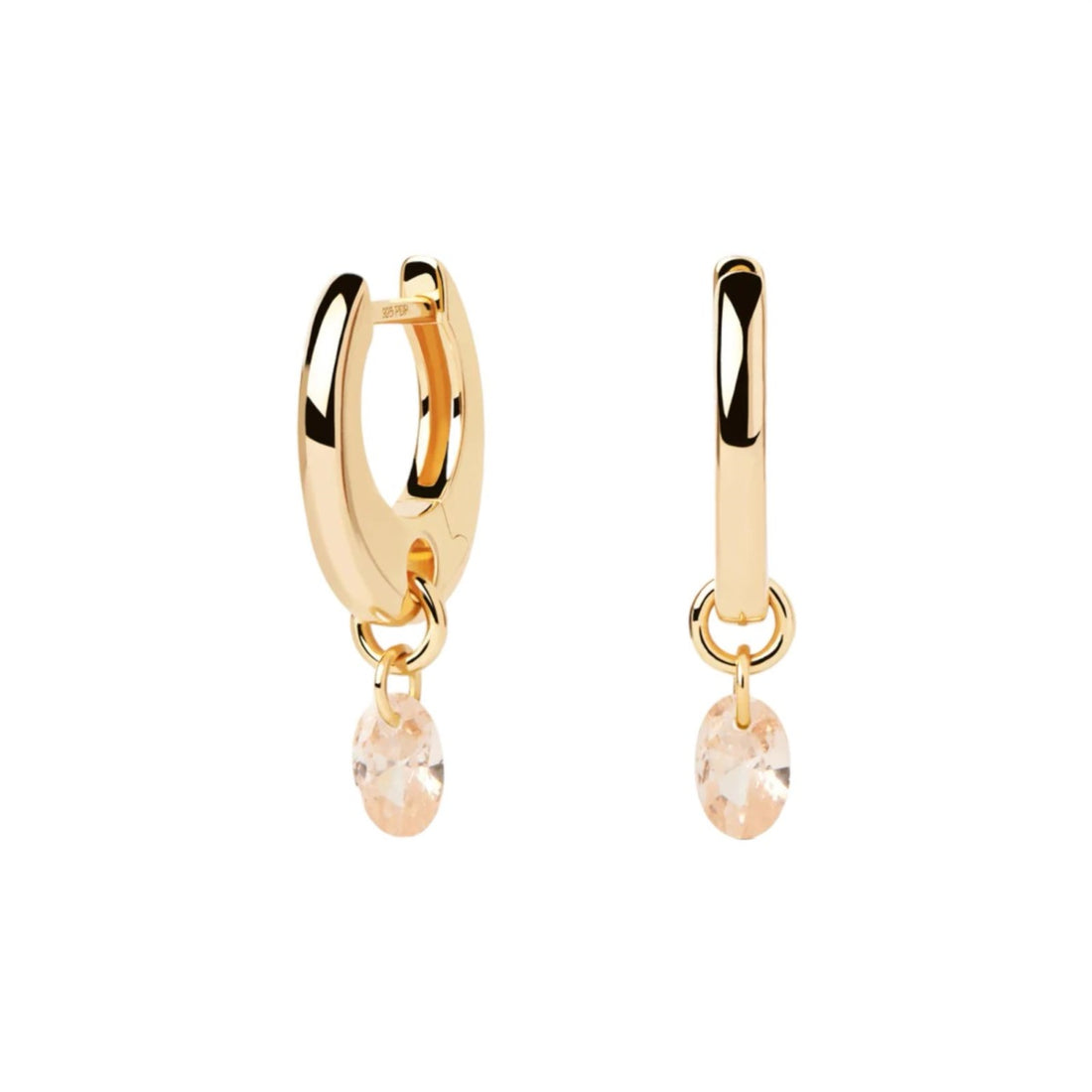 Orecchini Donna PDPaola Argento Dorato 925 Con Zircone rosa  AR01-B93-U