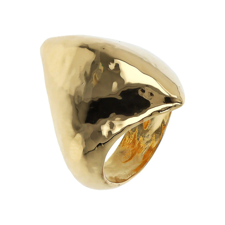 Anello Donna Etrusca Bronzo Dorato Fascia Martellata WSET00812.YG-14