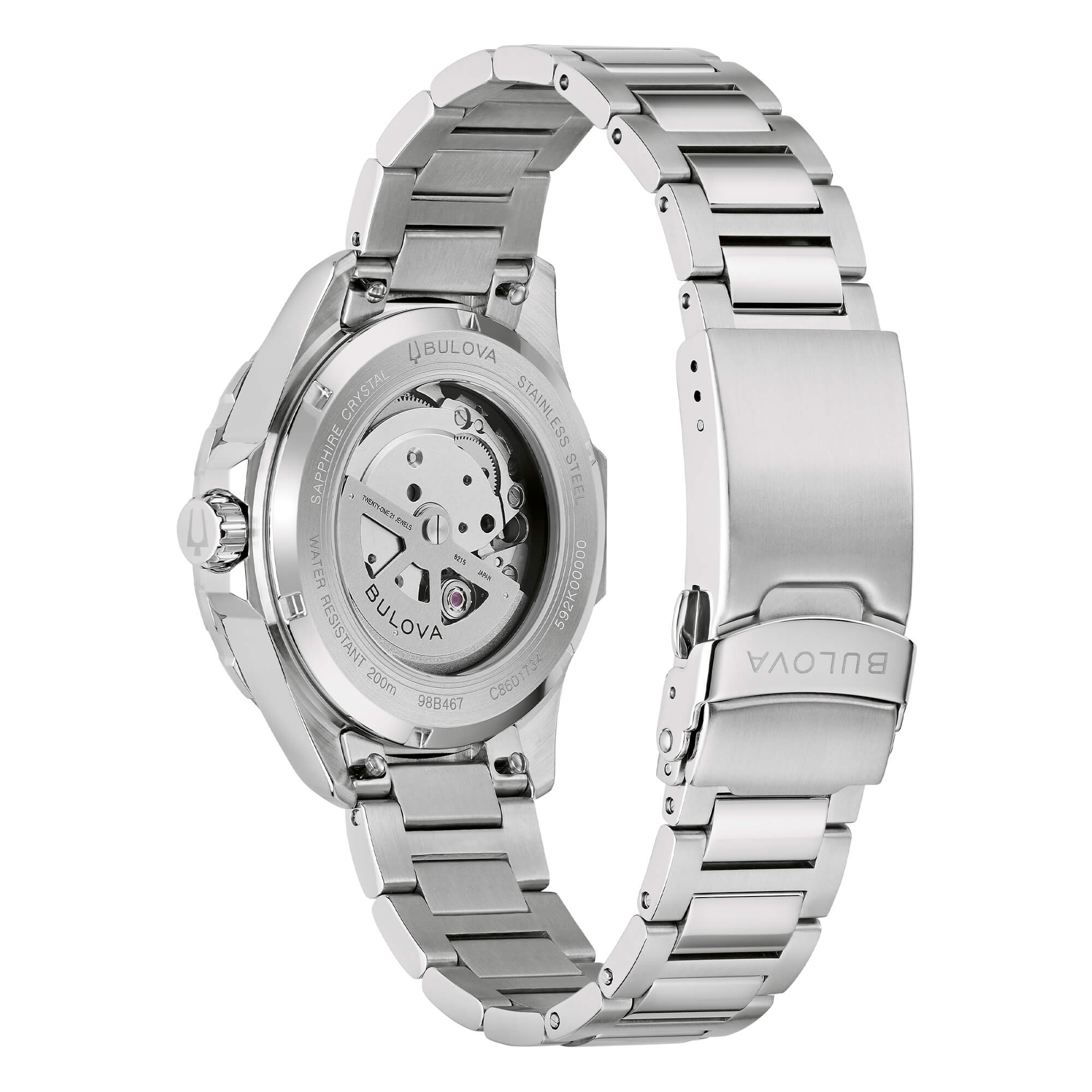 Orologio Uomo Bulova Acciaio Bicolore Marine Star Automatico Verde 98B467