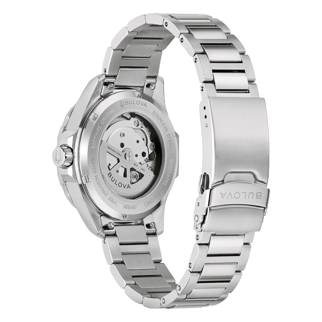 Orologio Uomo Bulova Acciaio Bicolore Marine Star Automatico Verde 98B467