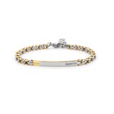Bracciale Uomo 4US Cesare Paciotti Acciaio Targhetta Oro PVD 4UBR8002