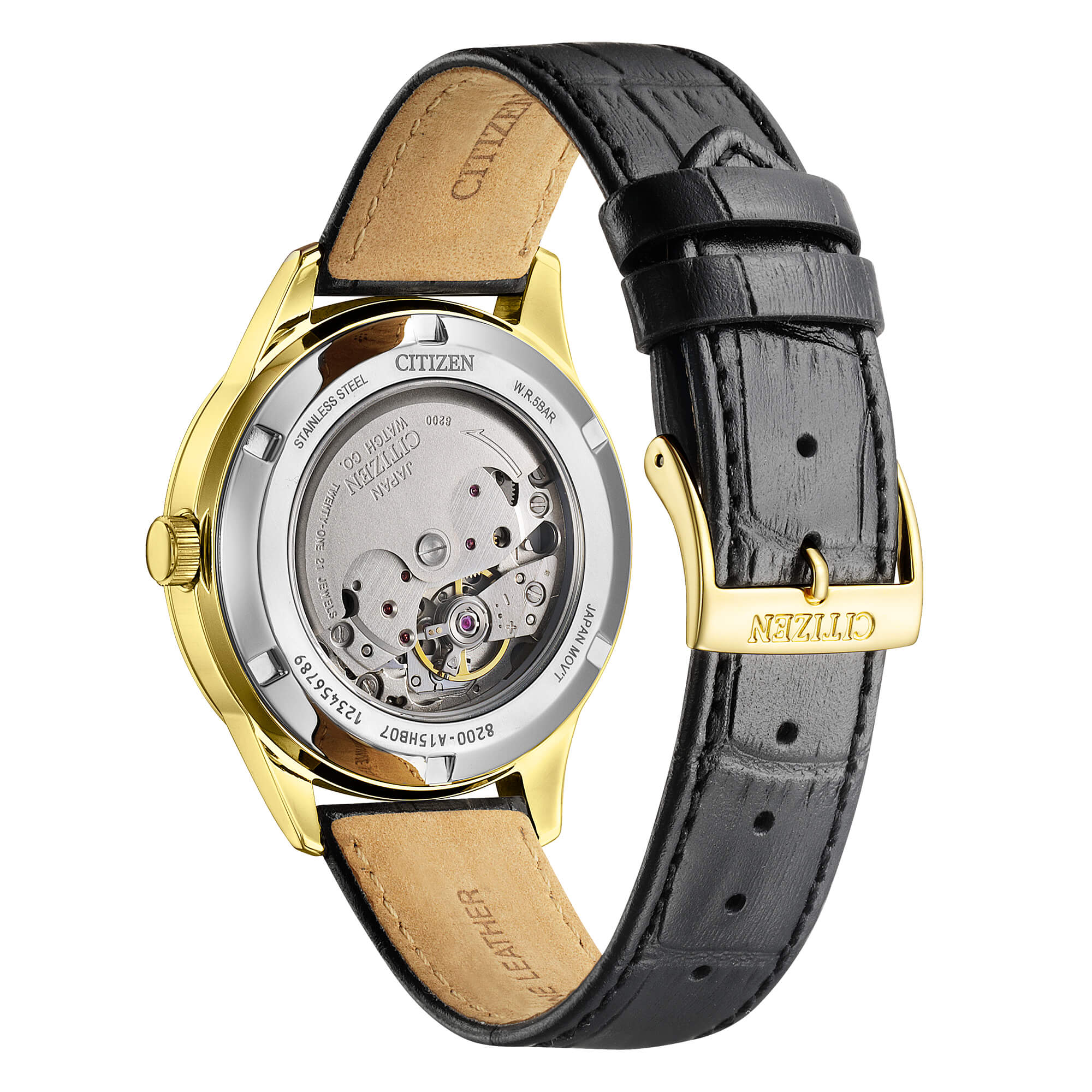 Orologio Uomo Citizen Automatico Dorato Acciaio Doppia Data NY4059-09A