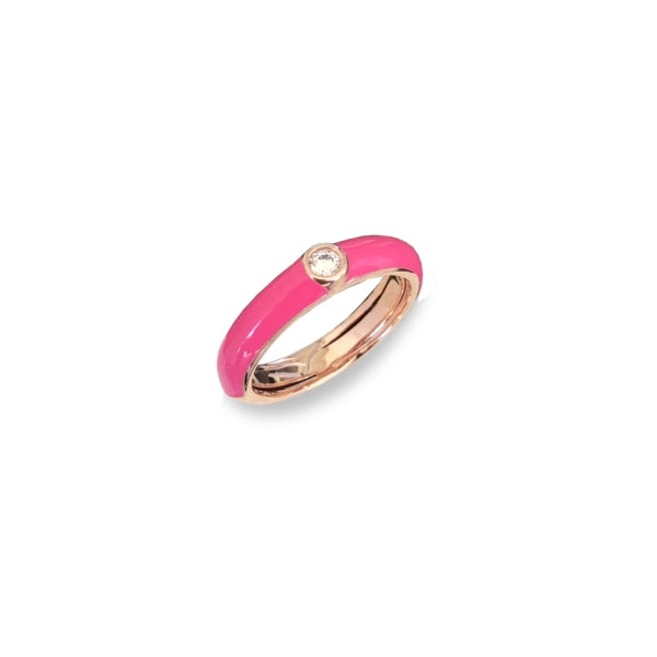 Anello Donna Labrioro Argento 925 Easy Chic Fucsia Zircone Misura M 1032/R
