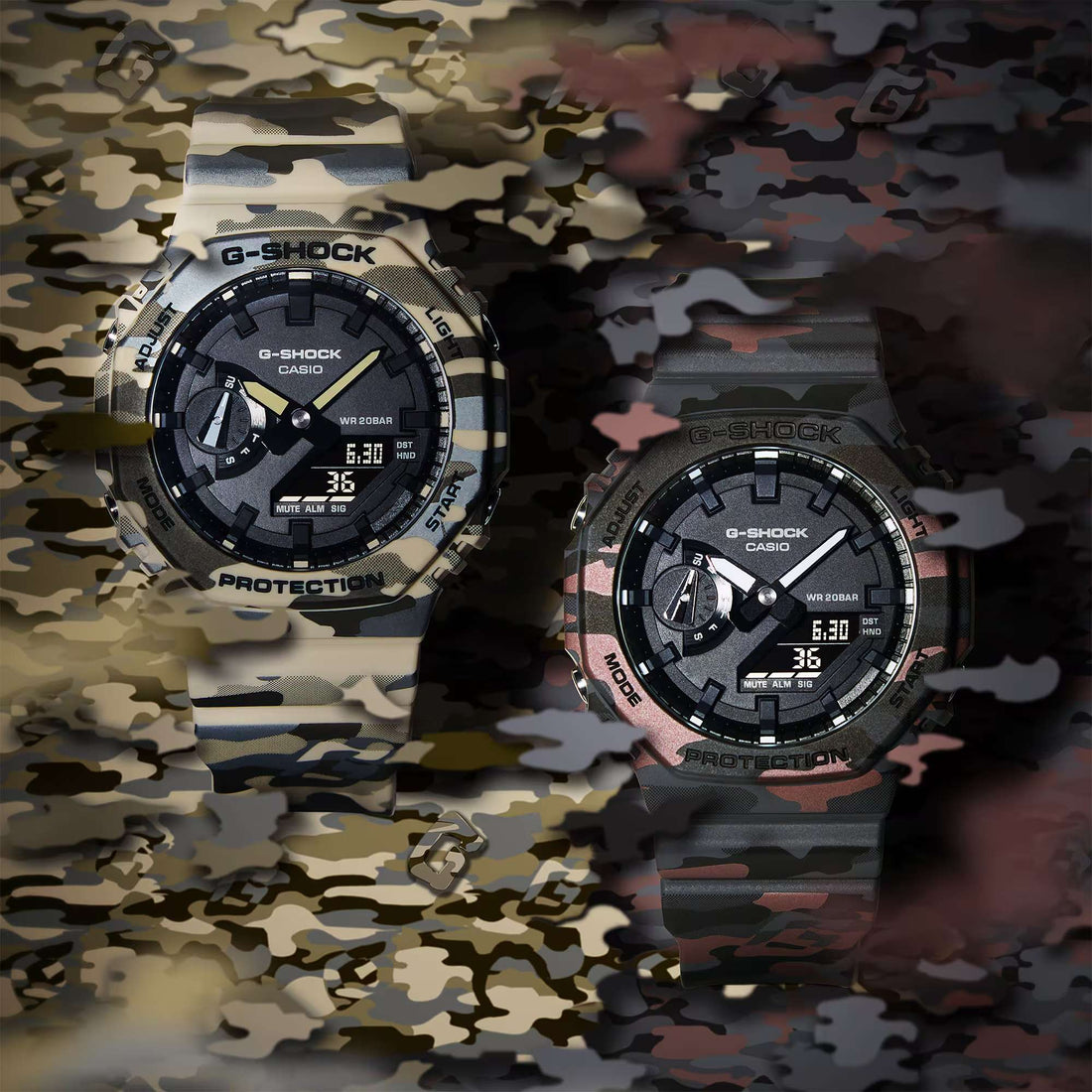 Orologio Uomo Casio G-SHOCK Camouflage Beige GA-2100CM-5AER