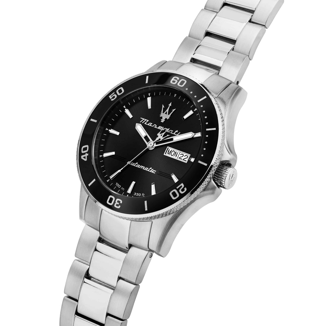 Orologio Uomo Maserati Acciaio Automatico Data Solo Tempo Nero 100 M R8823100002