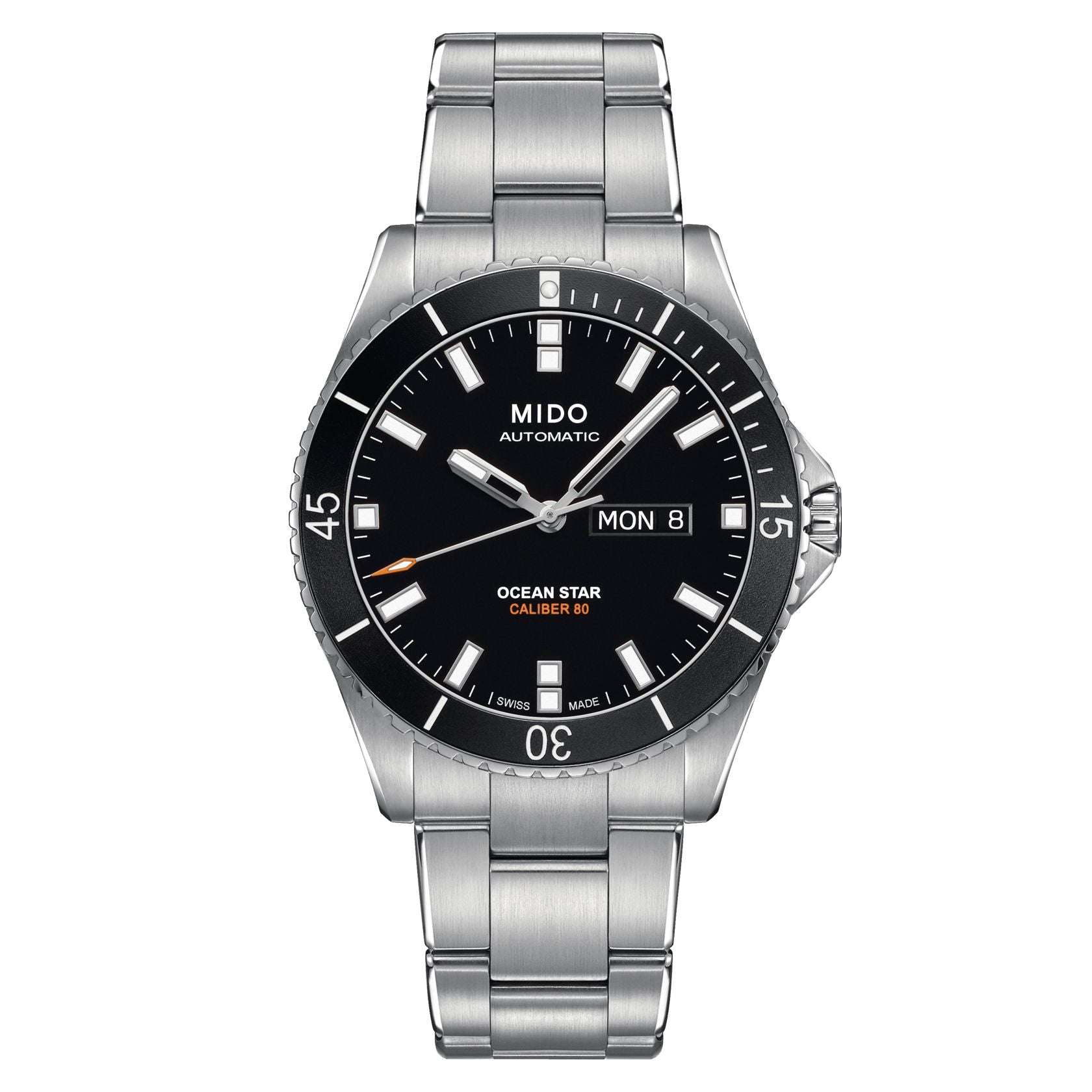 Orologio Uomo Mido Automatico Ocean Stars Doppia Data Nero M0284301105100