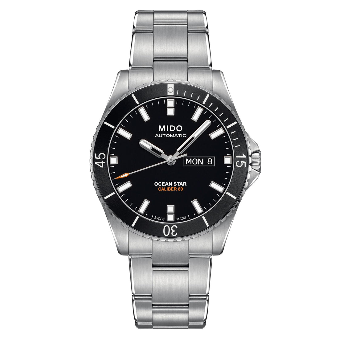Orologio Uomo Mido Automatico Ocean Stars Doppia Data Nero M0284301105100