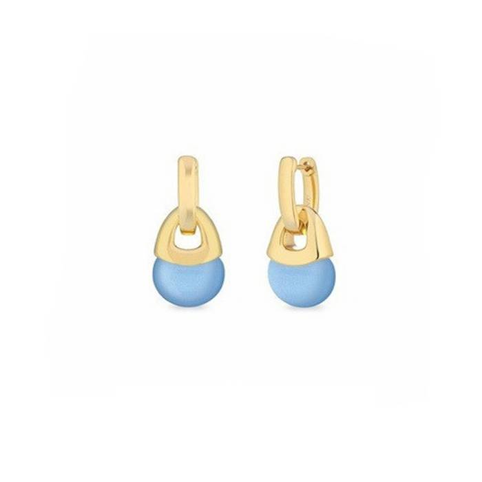 Orecchini Donna Sogni Argento Dorato Quarzo Chacedony Blu OR122GBL