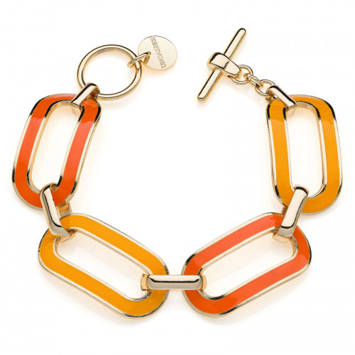 Bracciale Donna Unoaerre Bronzo Dorato Con Smalto Arancio 525612