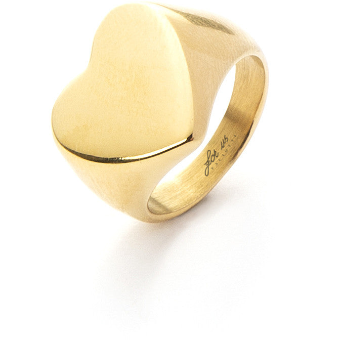 Anello Donna 4US Cesare Paciotti Acciaio Dorato a cuore 4UAN4796W/14
