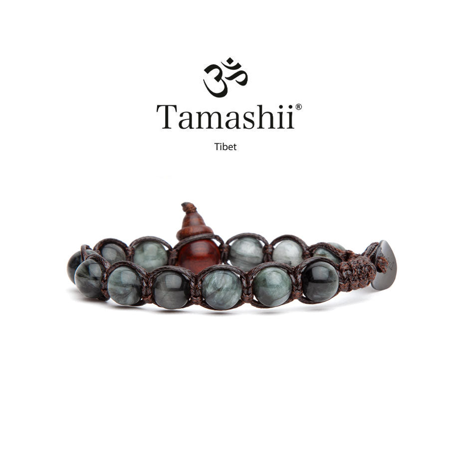 Bracciale Uomo Tamashii Pietra Occhio Di Falco Grigio BHS900-309