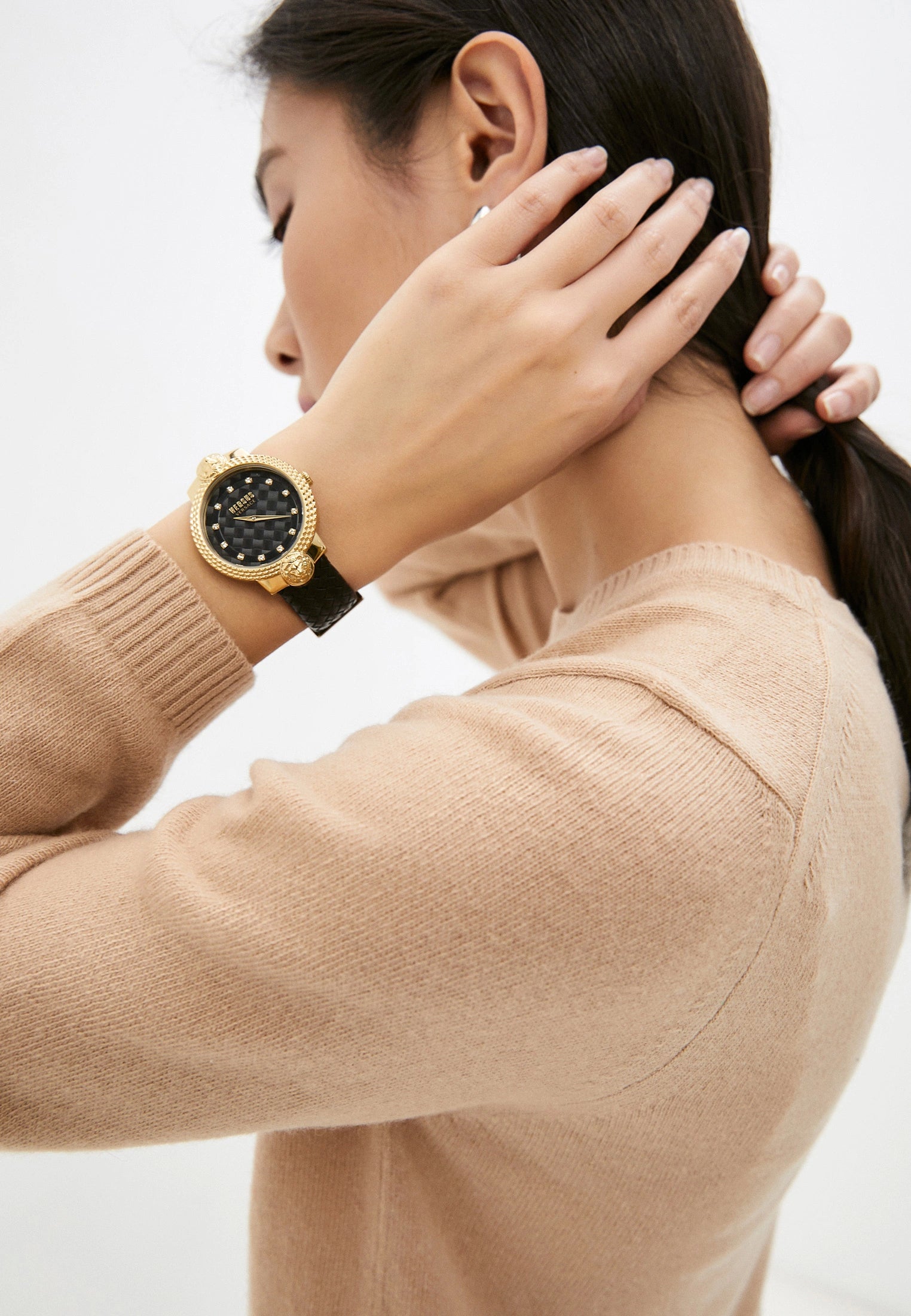 Orologio Donna Versus By Versace Quarzo Solo Tempo Acciaio Dorato Pelle VSPLK1220