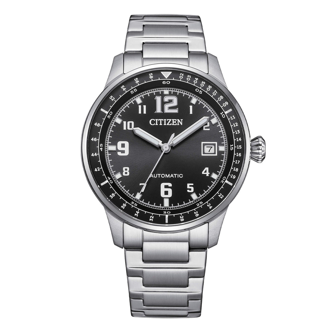 Orologio Uomo Citizen Automatico Nero Pilot Acciaio Data NJ0190-51E