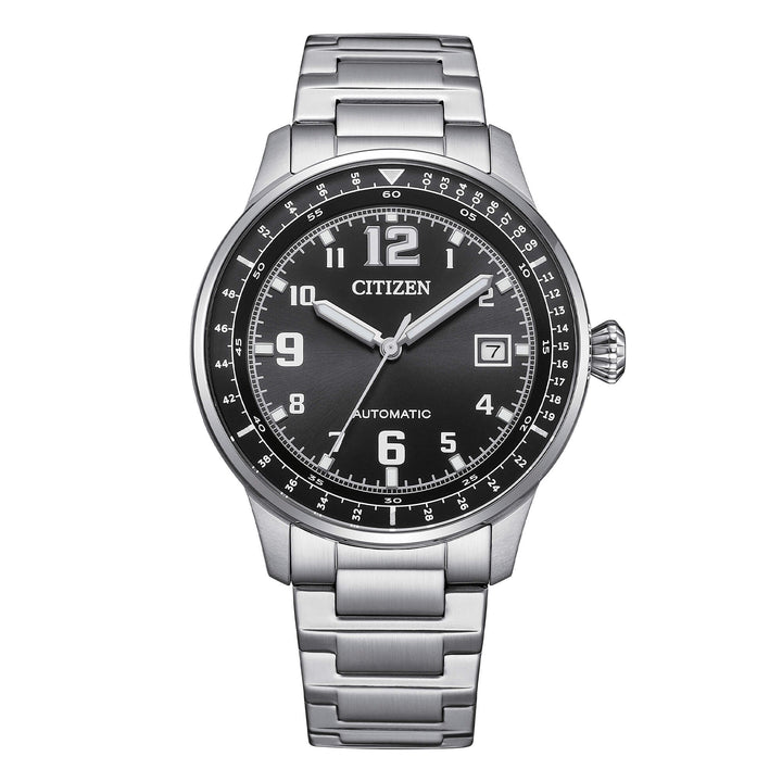 Orologio Uomo Citizen Automatico Nero Pilot Acciaio Data NJ0190-51E