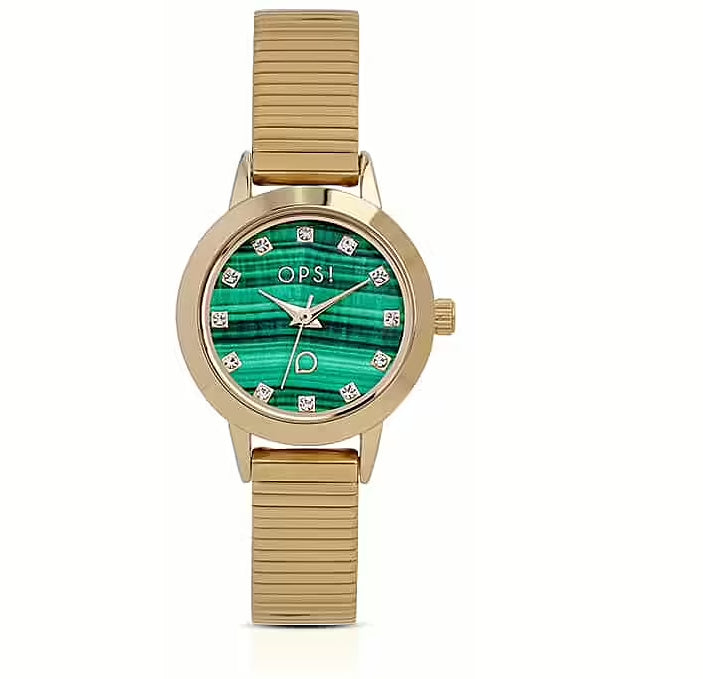 Orologio Donna Acciaio Dorato Quarzo Zirconi Solo Tempo OPSPW-1090-2950