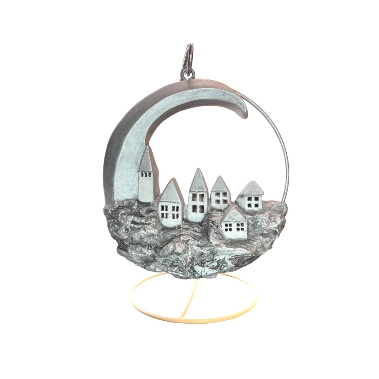 Decorazione Luna Con Paesaggio Ceramex Silver 3039.2