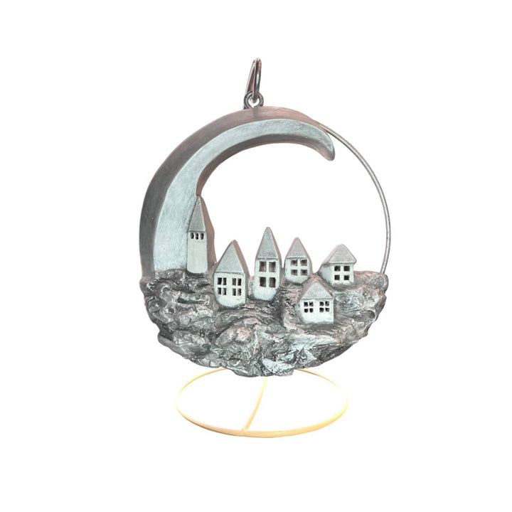 Decorazione Luna Con Paesaggio Ceramex Silver 3039.2