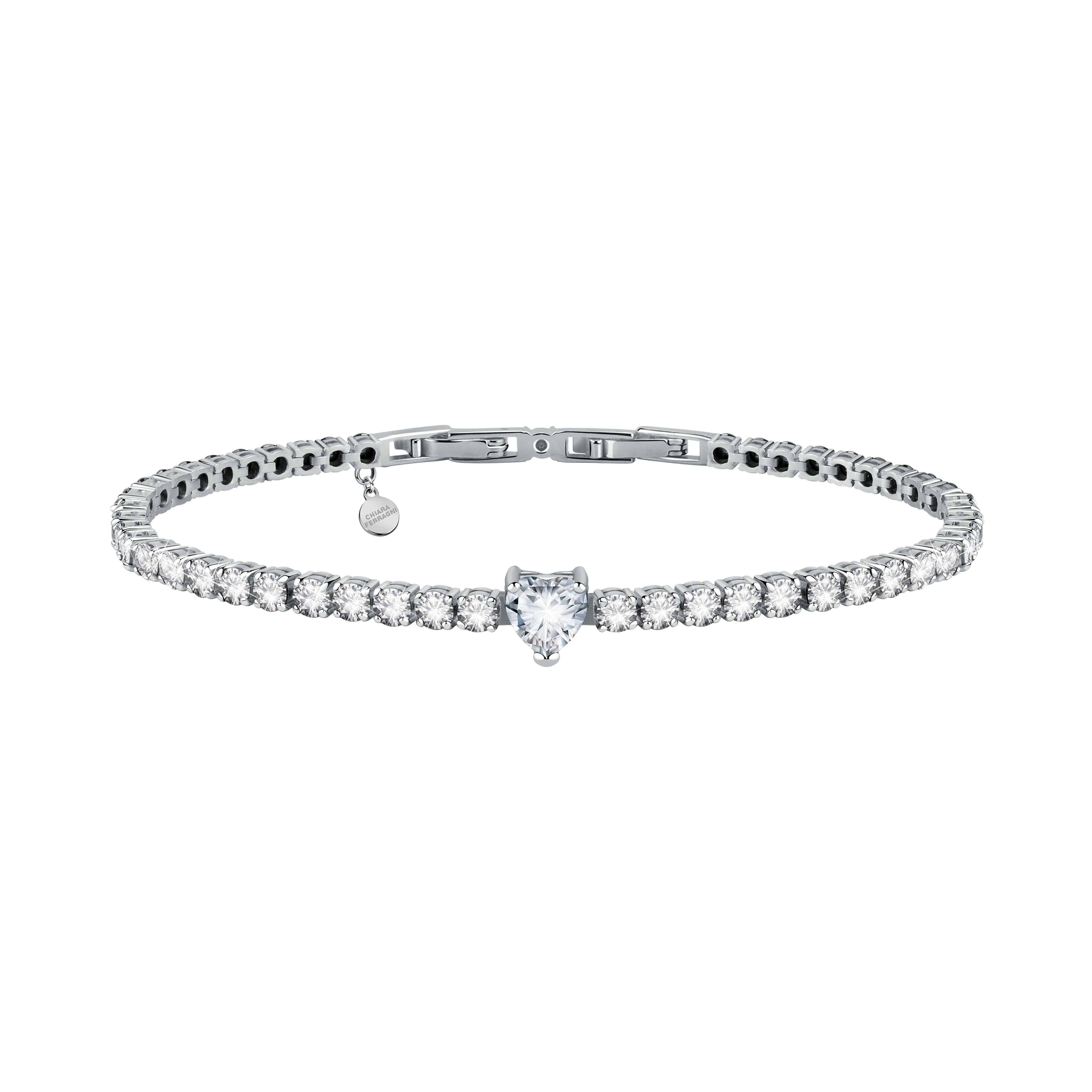Bracciale Donna Chiara Ferragni Tennis Zirconi Bianchi Cuore