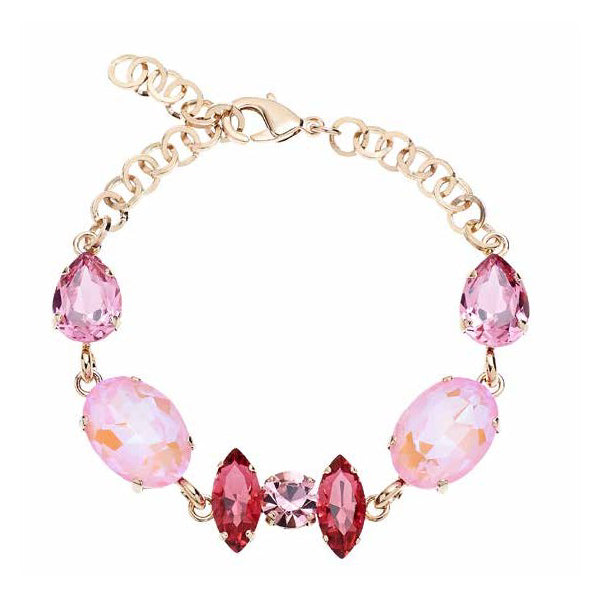Bracciale Donna Ottaviani Bronzo Dorato Zirconi Multicolore Rosa Fuxia 500733B