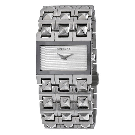 Orologio Donna Versace Acciaio Quarzo Solo Tempo Rettangolare Bracciale con Borchie