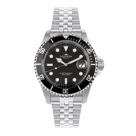 Orologio Uomo Acciaio Mondia Data Ghiera Nera cinturino jubilee MI-785-SSBK-BK-GB