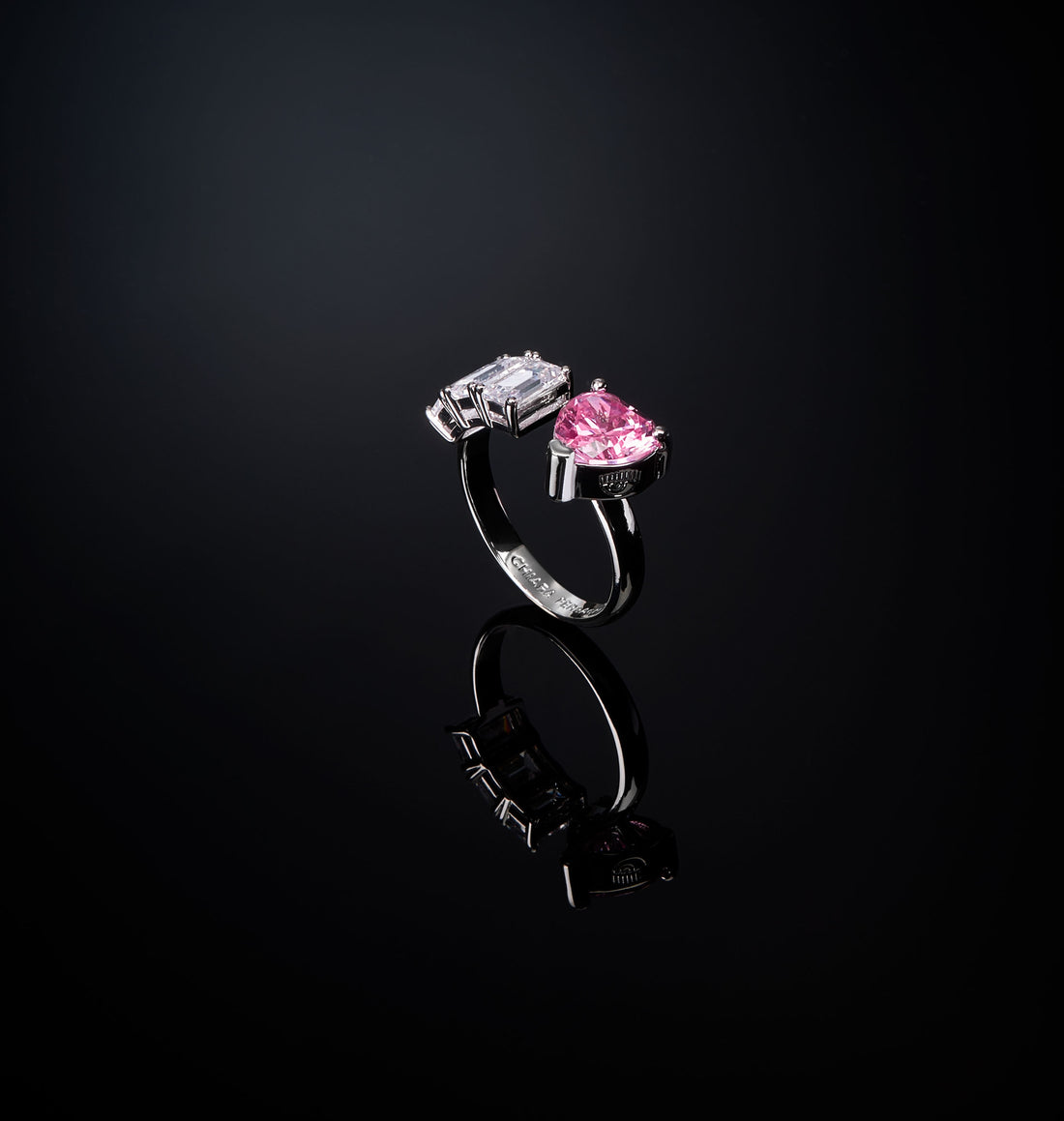 Anello Donna Chiara Ferragni Cuore Zircone Rosa Zirconi e Bianchi