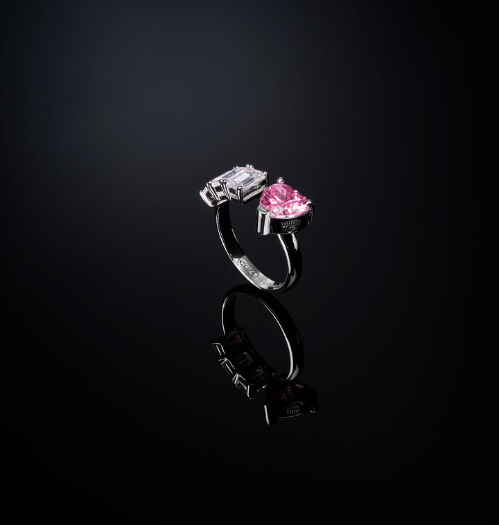 Anello Donna Chiara Ferragni Cuore Zircone Rosa Zirconi e Bianchi