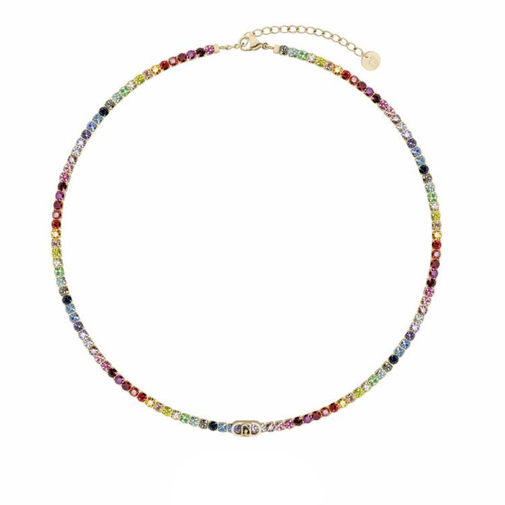 Collana Donna Liujo Tennis Acciaio Zirconi Multicolor LJ3221