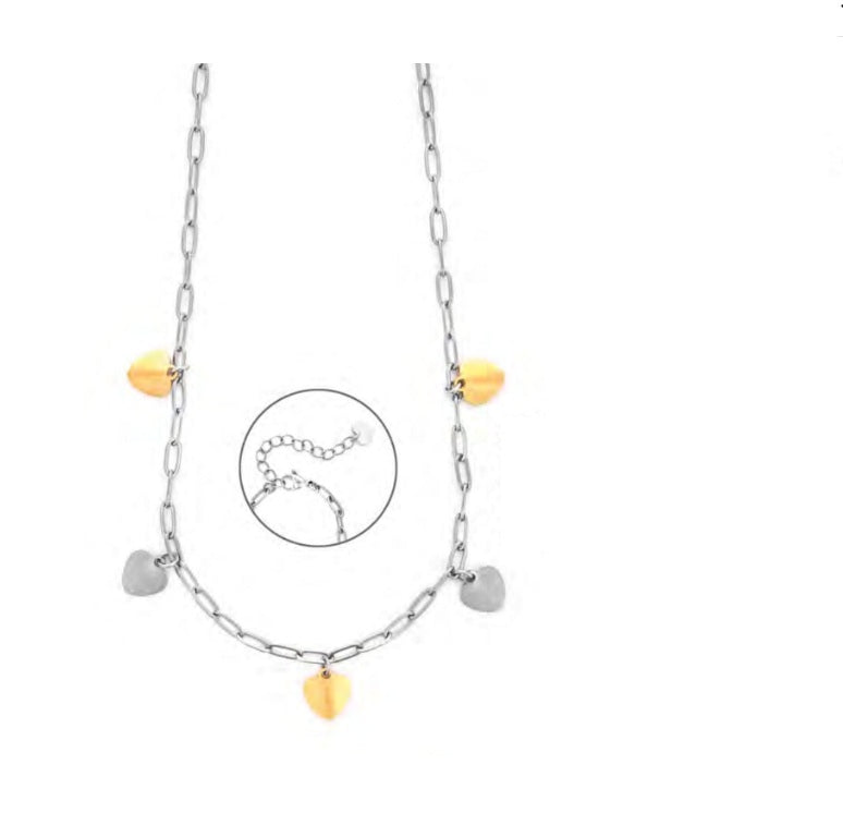 Collana Donna 4US Cesare Paciotti Acciaio Catena cuori 4UCL8146W