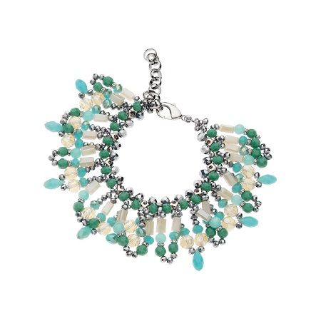 Bracciale Donna Ottaviani cristalli verde e argento 500076B