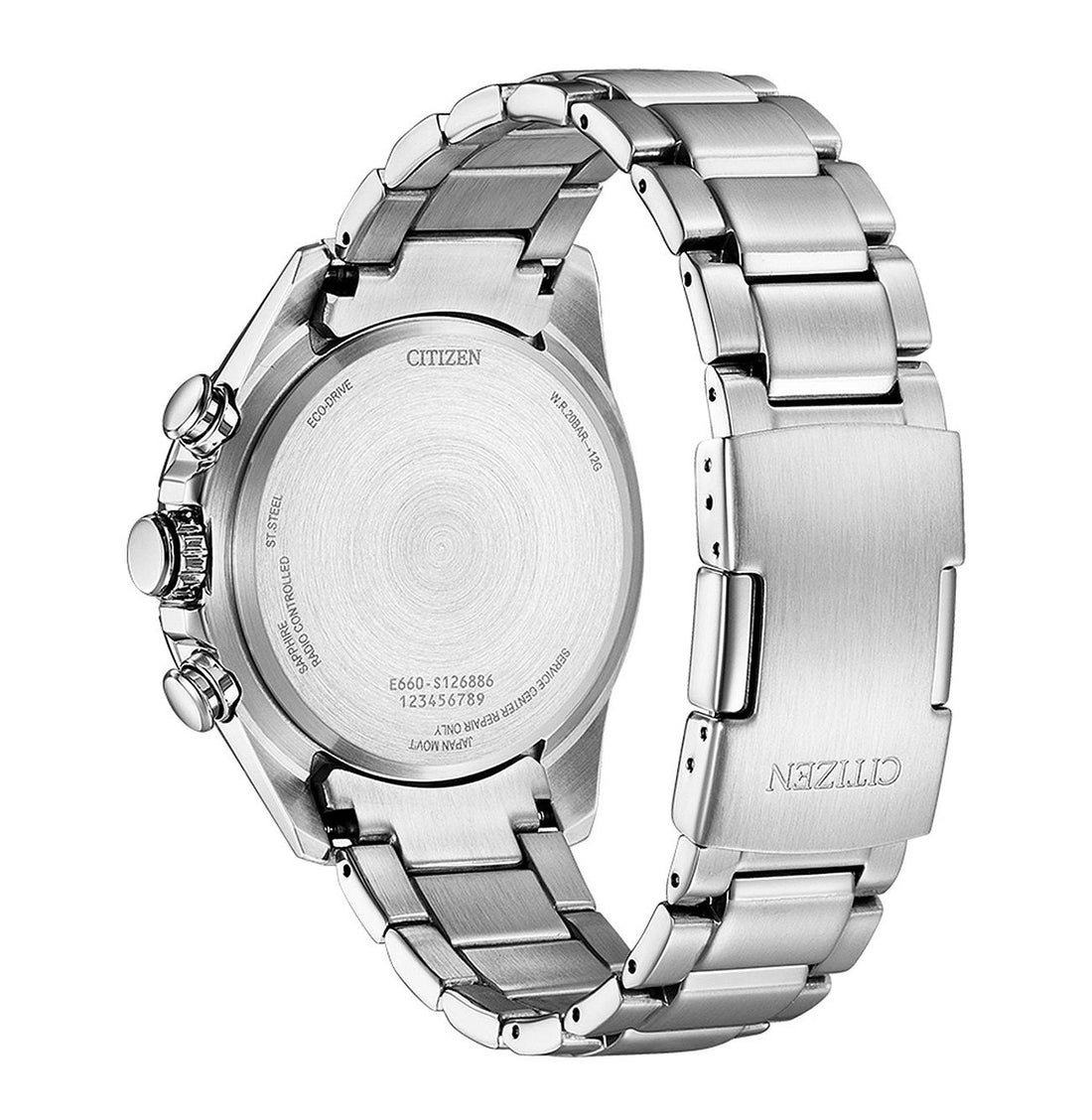Orologio Uomo Citizen Acciaio Radio Controllato Eco Drive Data Verde CB5914-89X