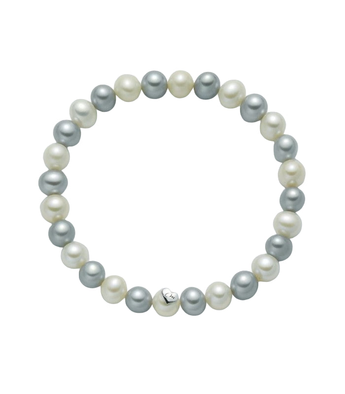 Bracciale Donna Miluna Elastico Perle Multicolor Grigie PBR1669